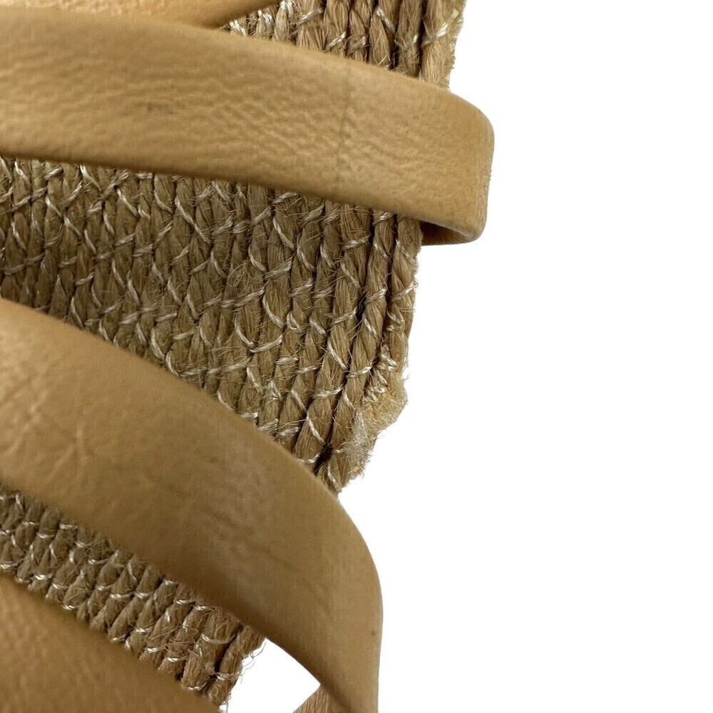 Zara Sheos Womens Size 38 Beige Square Toe Strappy Flat Sandals Jute 7.5 US READ - Picture 14 of 16